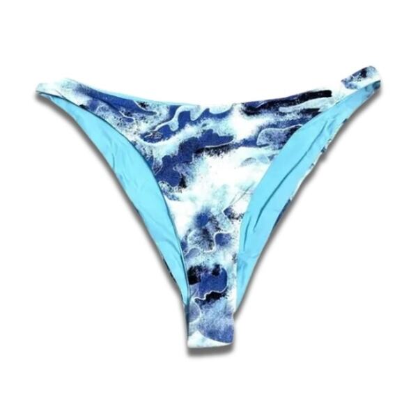 Royalty By Maluma Bikini Bottoms Cheeky Cut Camo Print High Quality Blue XL NWT - Picture 2 of 10